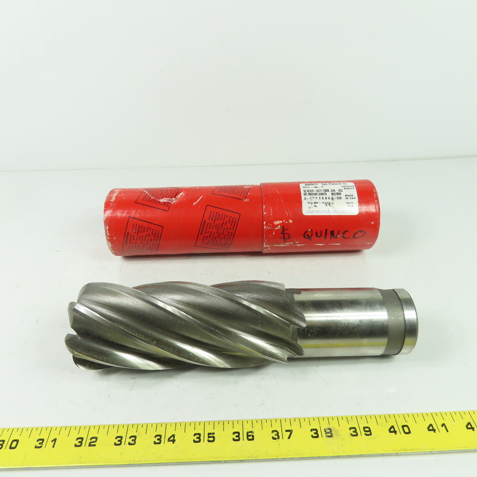 Quinco 32542 6 Flute Spiral End Mill 2-1/2" x 2" x 6" x 9-5/8" OAL Lead 13.525