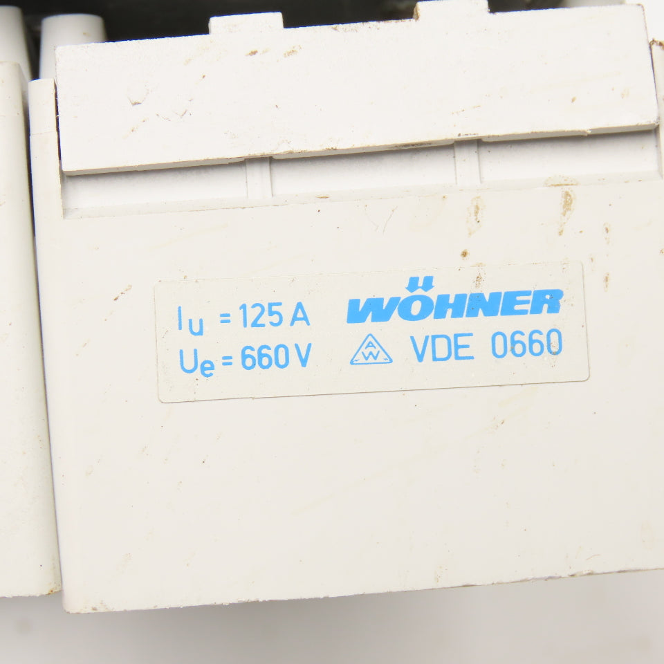 Wohner 125A 660V VDE 0660 Compliant Bus Block
