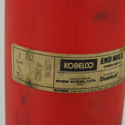 Kobelco 4765 6 Flute Spiral End Mill 2-1/2" x 2" x 4" 6F-S HSS-M7 L: 13.604
