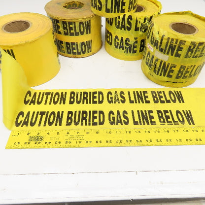 Caution Buried Gas Line Below High Visibility Flagging Tape 5 Partial Rolls