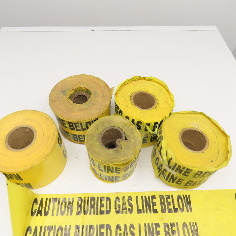 Caution Buried Gas Line Below High Visibility Flagging Tape 5 Partial Rolls