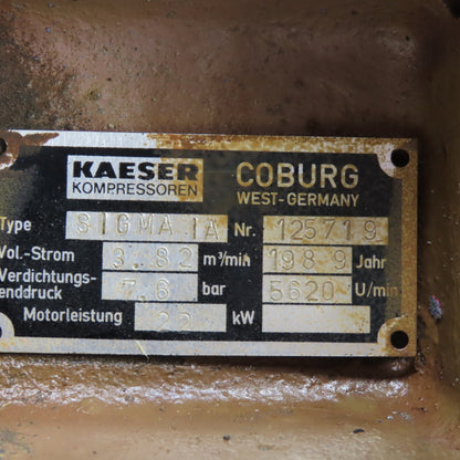 Kaeser Sigma IA Rotary Screw Air End From AS35 Compressor 7.6 Bar 5620 U/min