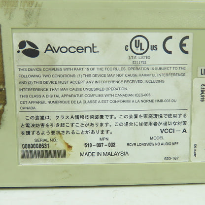 Avocent 510-097-002 Longview KVM Extender Digital Receiver 24VDC