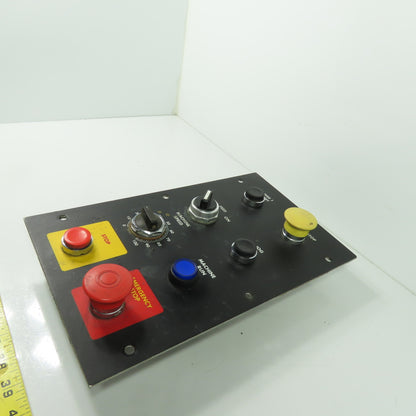 Operator Control Board Panel W/ Switches E-Stop 12-7/8" x 7-5/8"