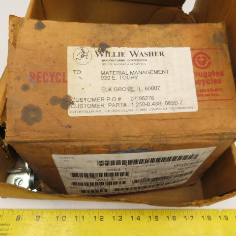 Willie Washer 7/16" x 1-1/4" Flat Fender Washer Zinc Finish Bulk 43Lbs.