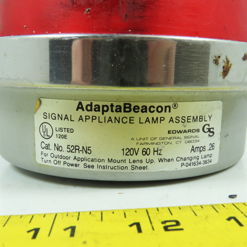 Edwards 52R-N5 Adaptabeacon Visual Signaling Appliance 120V Red