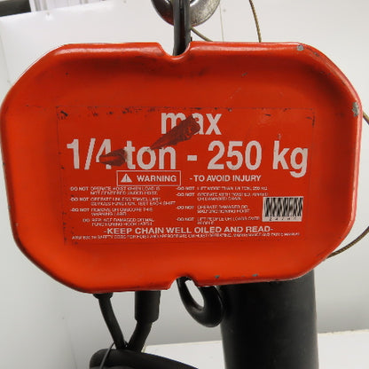 CM Valustar 1/4 Ton 500LB Electric Chain Hoist 15' Lift 16FPM Single Phase 120V
