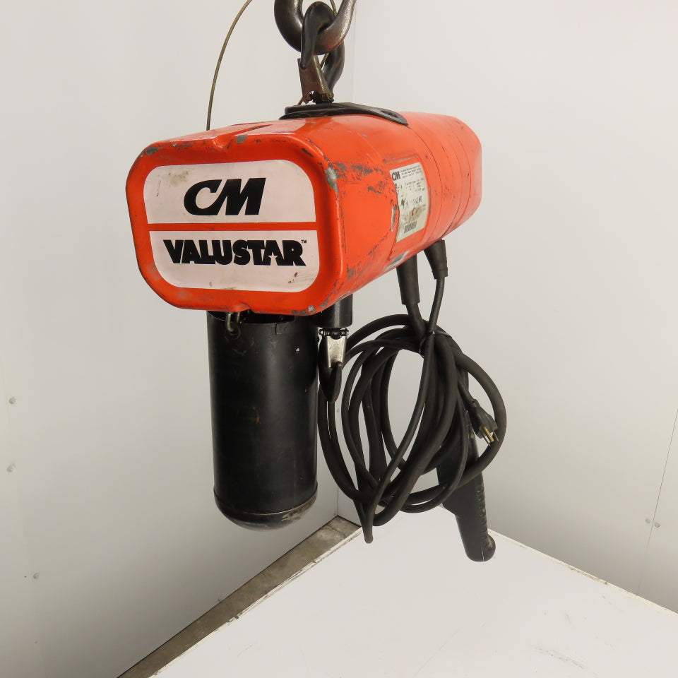 CM Valustar 1/4 Ton 500LB Electric Chain Hoist 15' Lift 16FPM Single Phase 120V