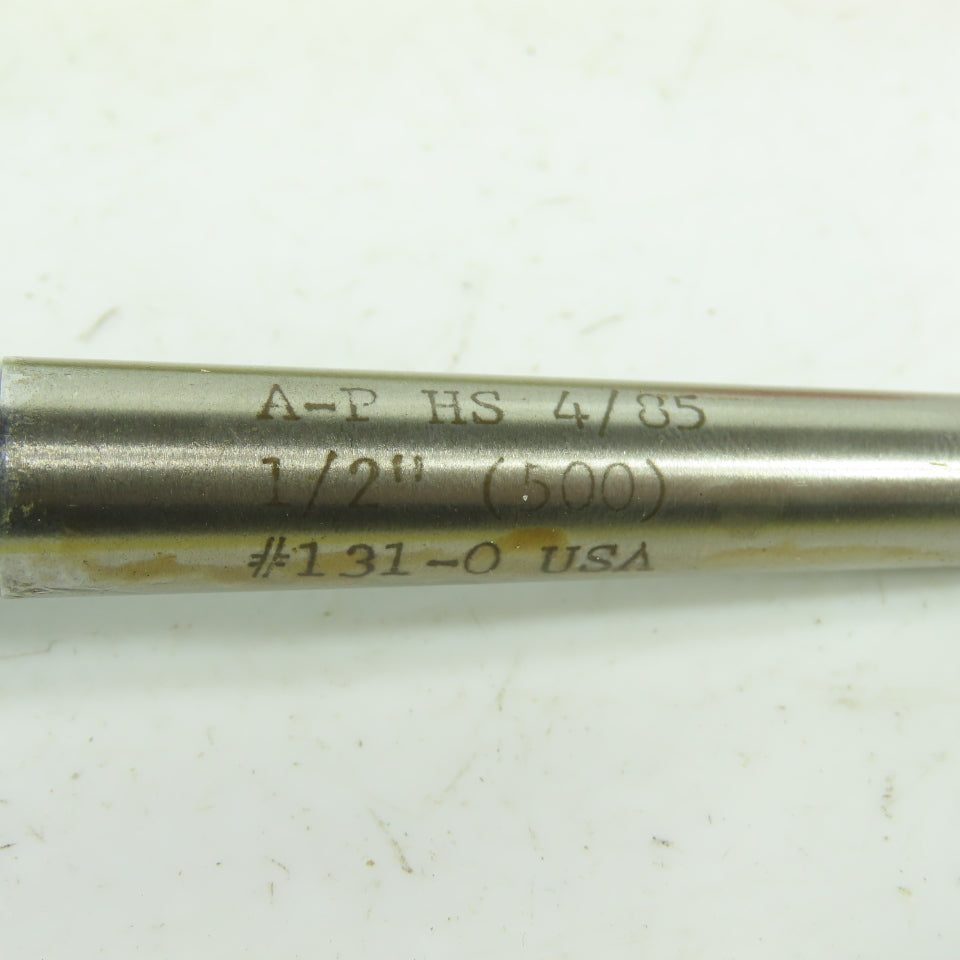 A-P HS 4/85 Straight 6-Flute Reamer 1/2" 2" Flutes 8" OAL Lot Of 2