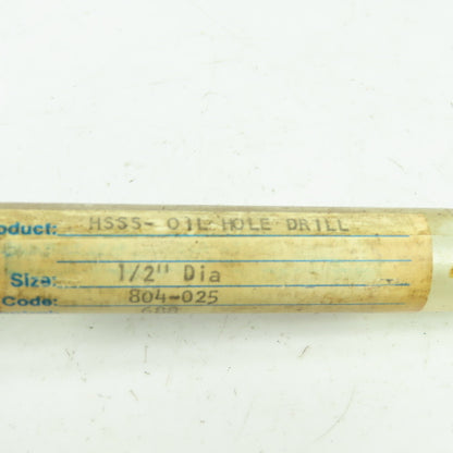 G.Whalley 1/2" HS 688 Coolant Thru 2 Flute Twist Drill 8" OAL