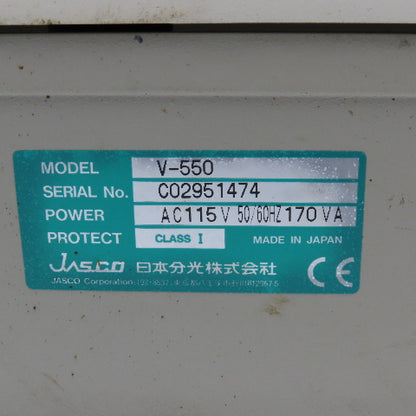 Jasco V-550 115V 1Ph UV/VIS Spectrophotometer