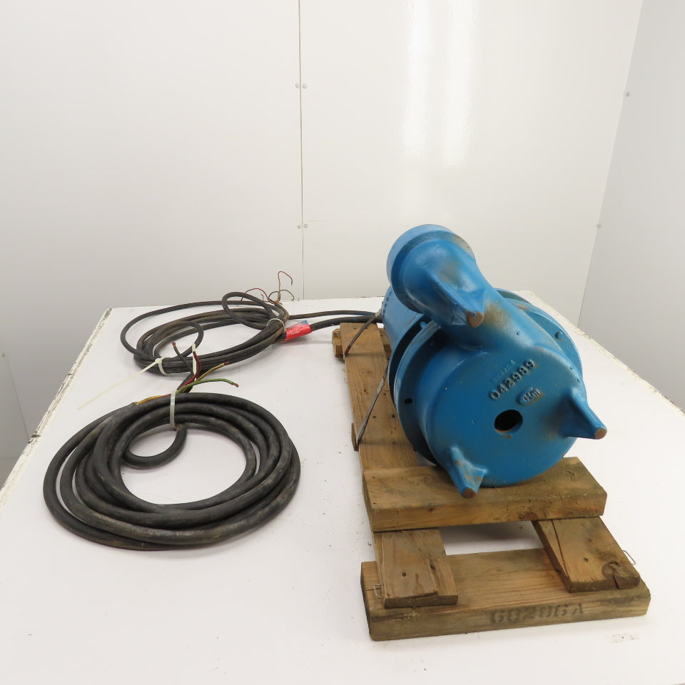 Barnes 3SE2042DS 2HP Submersible Sewage Ejector Pump 3" Out 460V 3PH Tested