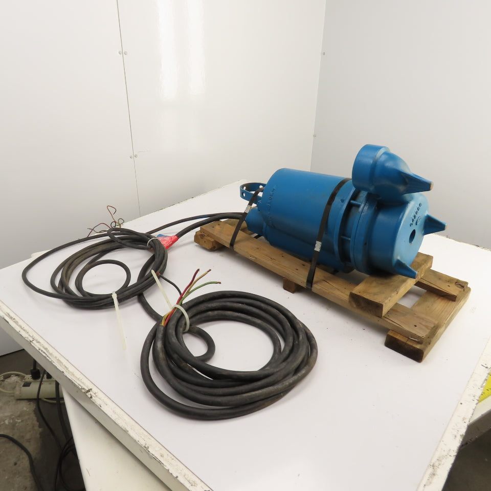 Barnes 3SE2042DS 2HP Submersible Sewage Ejector Pump 3" Out 460V 3PH Tested