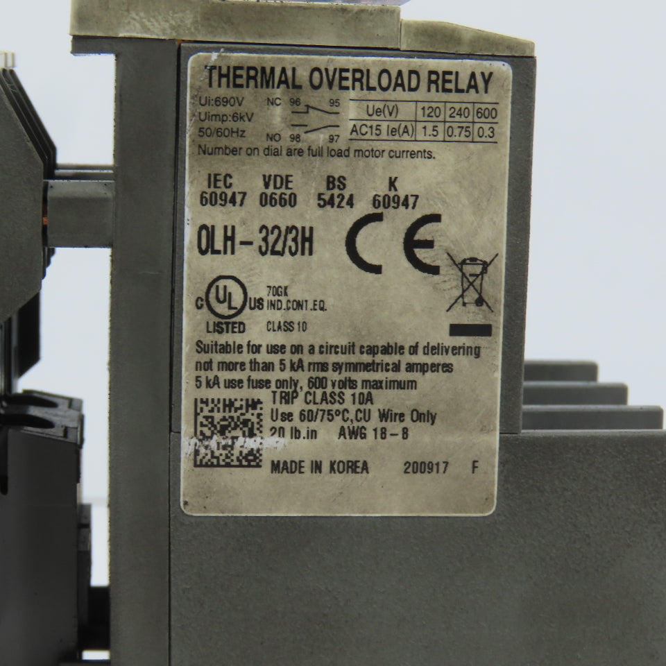 MCG MCG-09 9A Size 00 Contactor 120V Coil W/ OLH-32 Overload