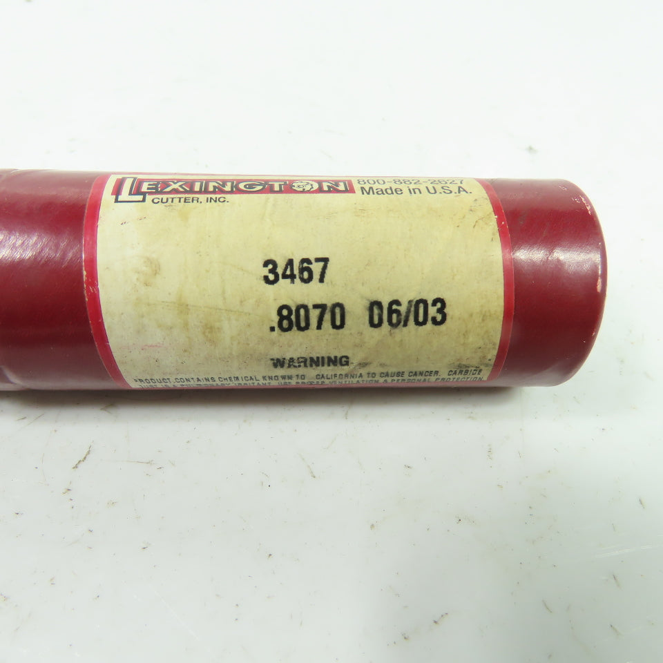 Lexington 3467 0.8070" Diam Straight Carbide Tipped Chucking Reamer 6-Flute