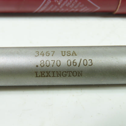 Lexington 3467 0.8070" Diam Straight Carbide Tipped Chucking Reamer 6-Flute