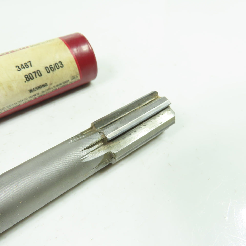 Lexington 3467 0.8070" Diam Straight Carbide Tipped Chucking Reamer 6-Flute