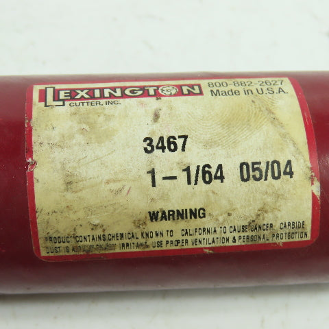 Lexington 3467 1-1/64" Diam Straight Carbide Tipped Chucking Reamer 8-Flute