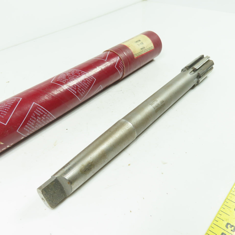 Lexington 346736 1-1/8" Diam Straight Carbide Tipped Chucking Reamer 8-Flute