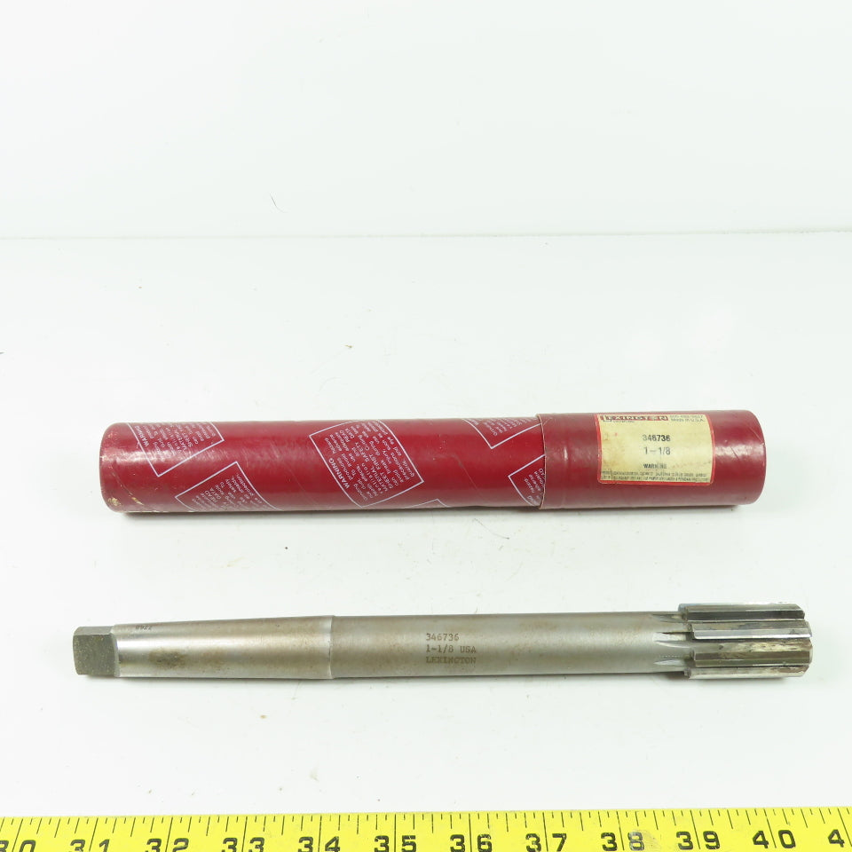 Lexington 346736 1-1/8" Diam Straight Carbide Tipped Chucking Reamer 8-Flute