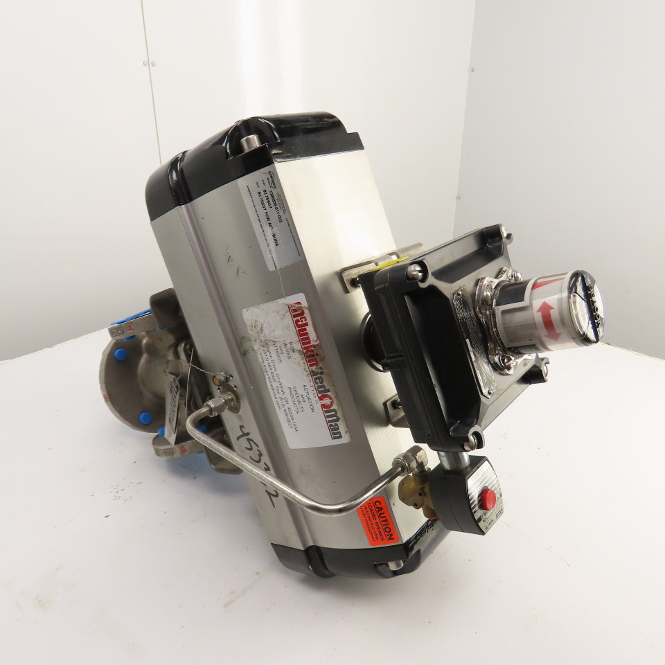Flowserve B175S07 3-Way 3" Stainless Steel Diverter Valve W/ Pneumatic Actuator