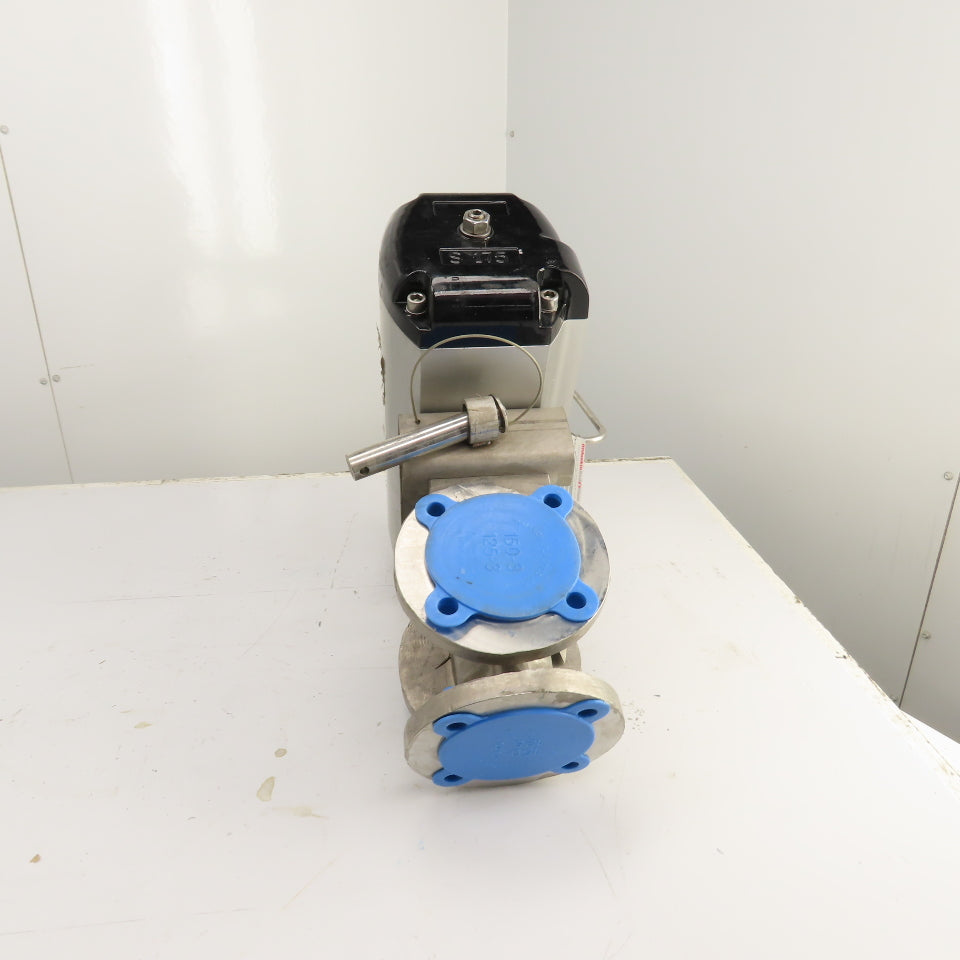 Flowserve B175S07 3-Way 3" Stainless Steel Diverter Valve W/ Pneumatic Actuator
