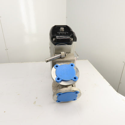 Flowserve B175S07 3-Way 3" Stainless Steel Diverter Valve W/ Pneumatic Actuator