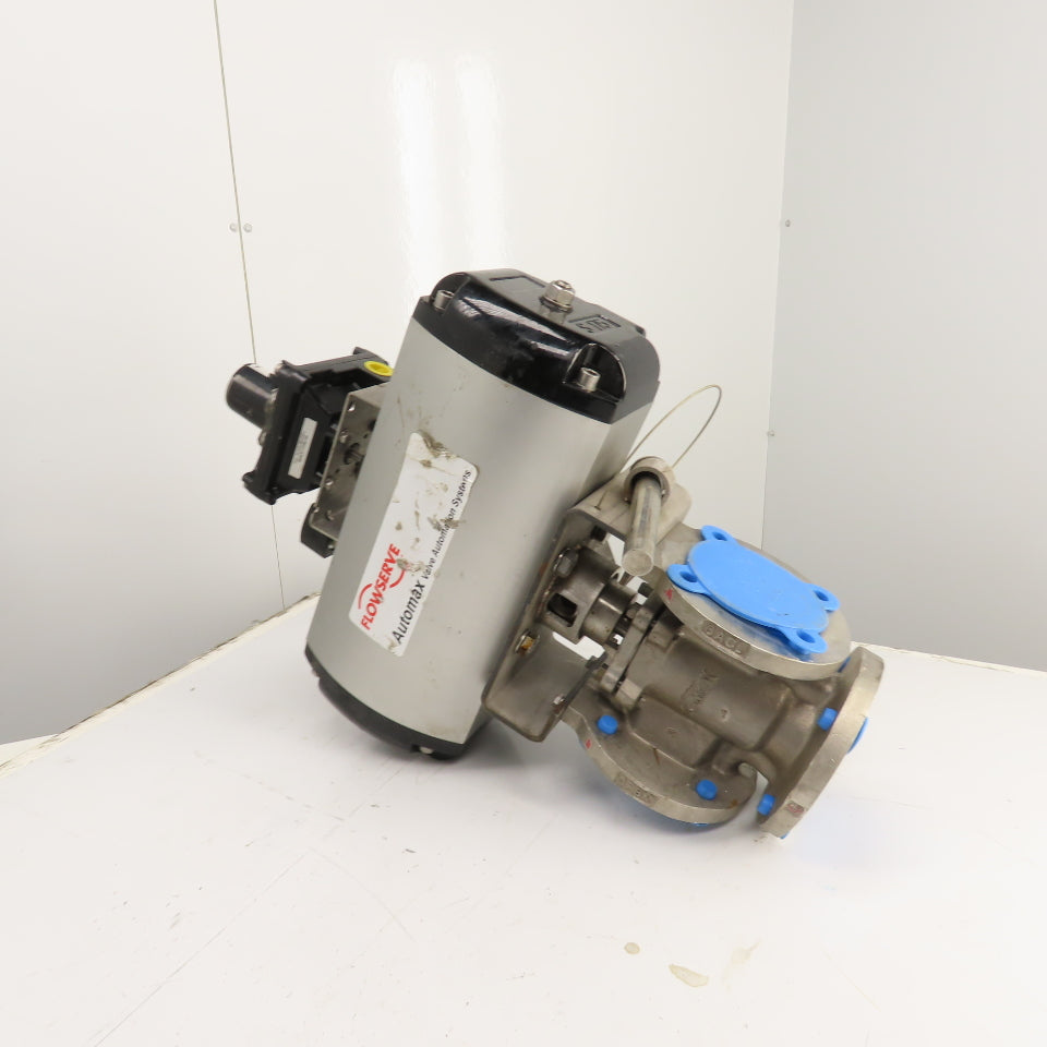 Flowserve B175S07 3-Way 3" Stainless Steel Diverter Valve W/ Pneumatic Actuator