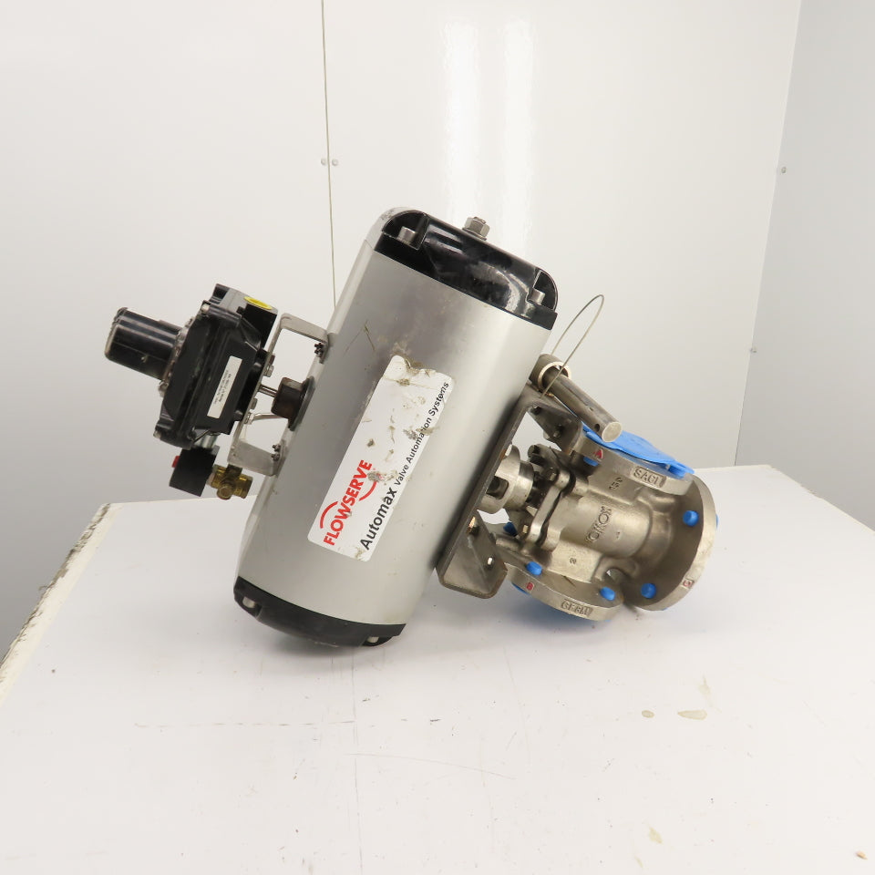 Flowserve B175S07 3-Way 3" Stainless Steel Diverter Valve W/ Pneumatic Actuator