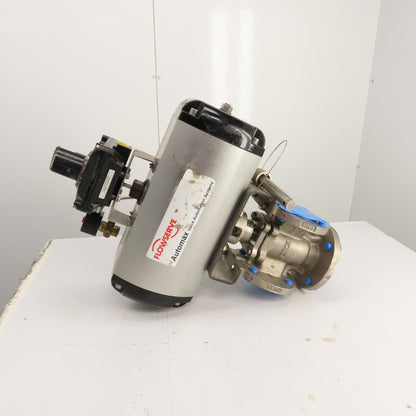 Flowserve B175S07 3-Way 3" Stainless Steel Diverter Valve W/ Pneumatic Actuator