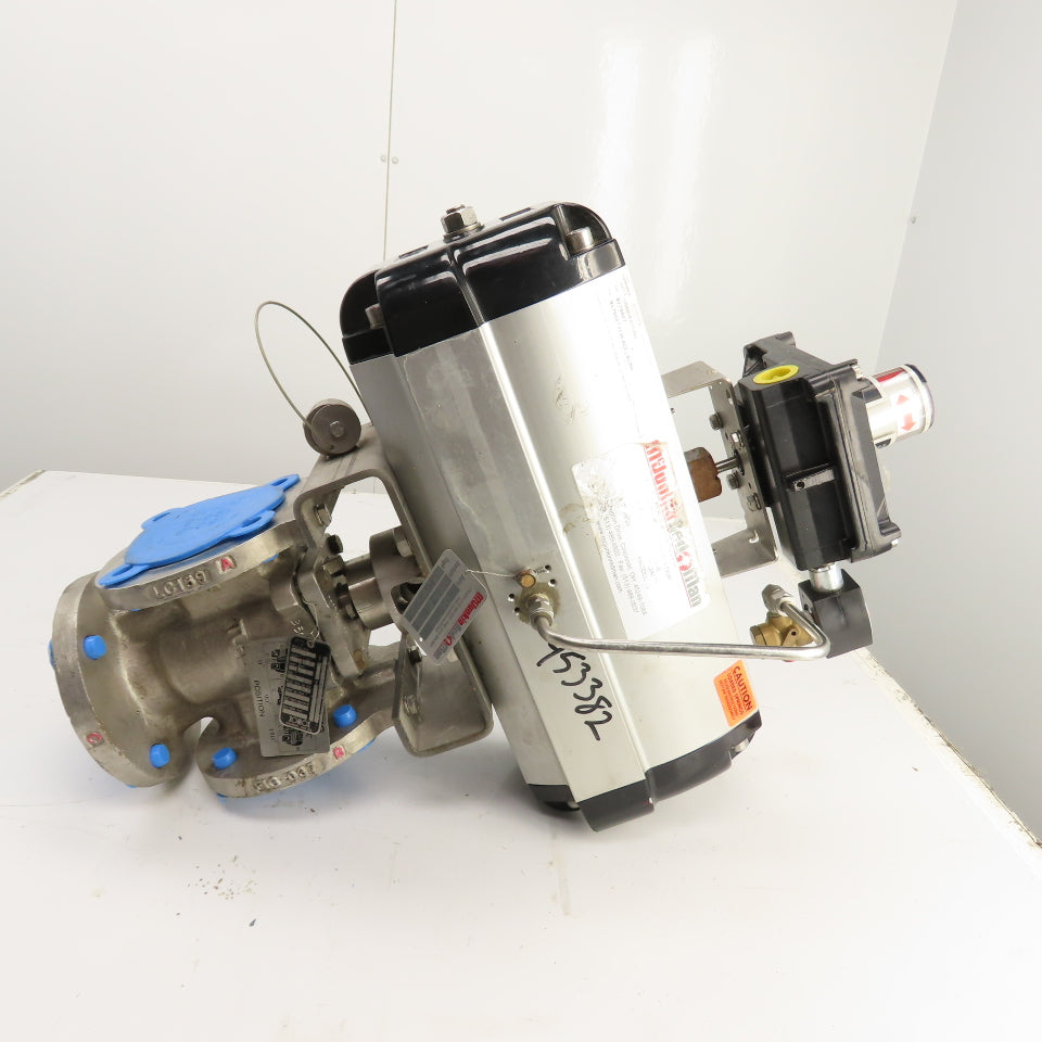 Flowserve B175S07 3-Way 3" Stainless Steel Diverter Valve W/ Pneumatic Actuator