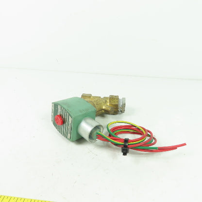 Asco 8210G15 Red Hat 1/2" Brass Solenoid Valve 120V Coil