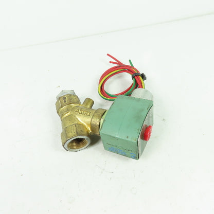 Asco 8210G15 Red Hat 1/2" Brass Solenoid Valve 120V Coil