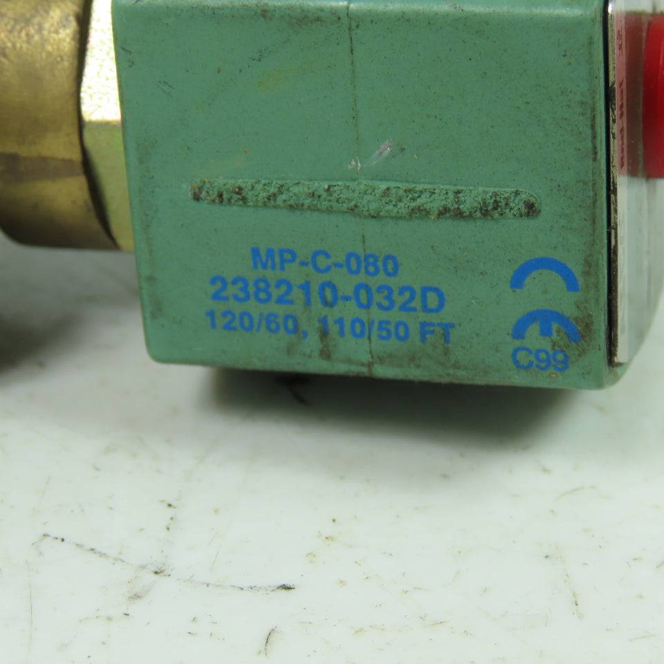 Asco 8210G15 Red Hat 1/2" Brass Solenoid Valve 120V Coil