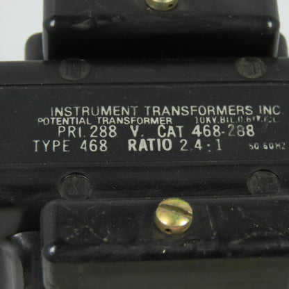 Instrumental Transformers 468-288 2.4:1 Ratio Potential Transformer Pri: 288V