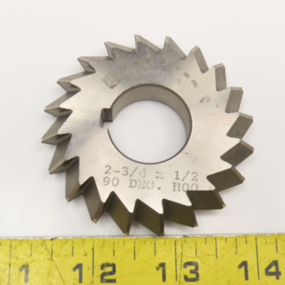 Moon Cutter Co. DA27500-90 2-3/4" x 1/2" Double Angle Cutter 90° 1" Shank