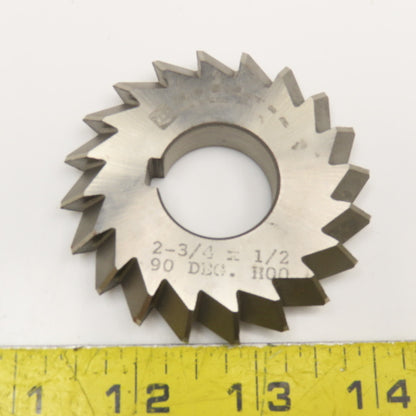 Moon Cutter Co. DA27500-90 2-3/4" x 1/2" Double Angle Cutter 90° 1" Shank