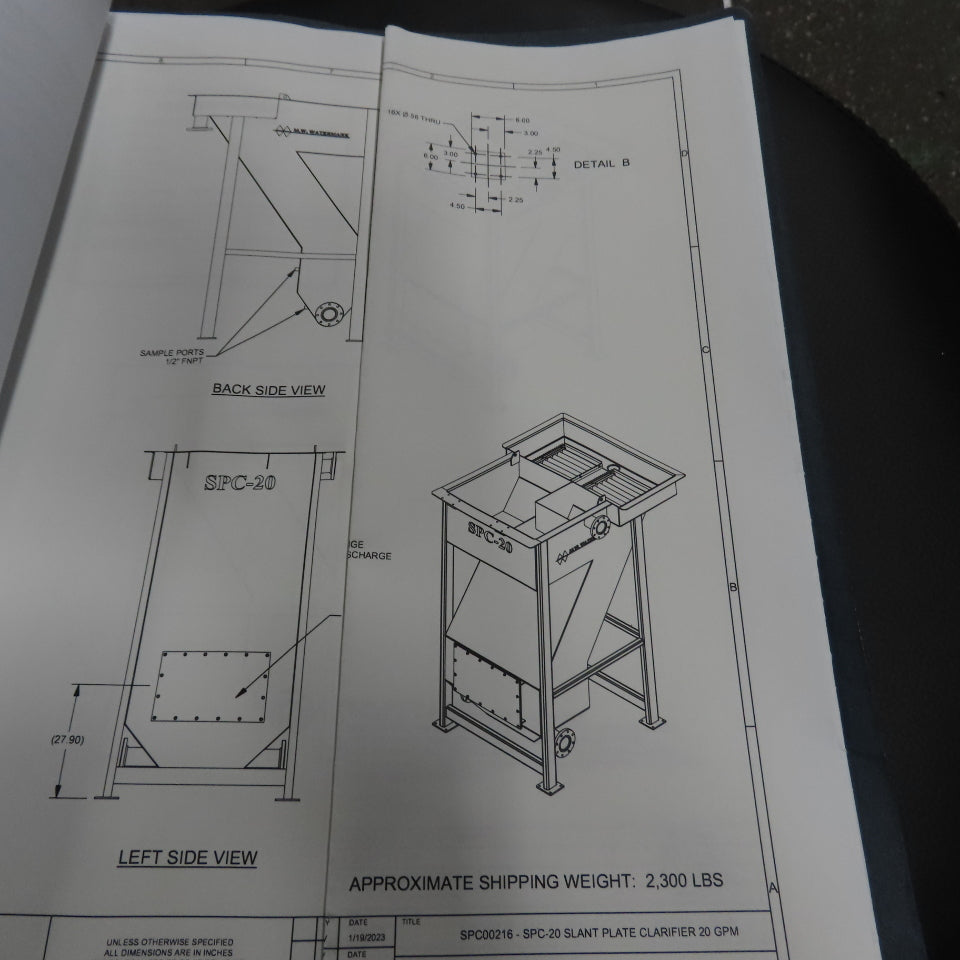 M. W. Watermark SPC-20 20 GPM Incline Slant Plate Clarifier (2023) NEW UNUSED