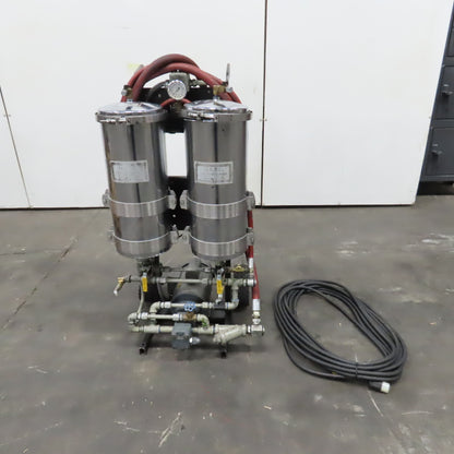 USPI 87D Dual Canister Portable Oil Filtration System 1HP 115/230V 1PH W/ Lines