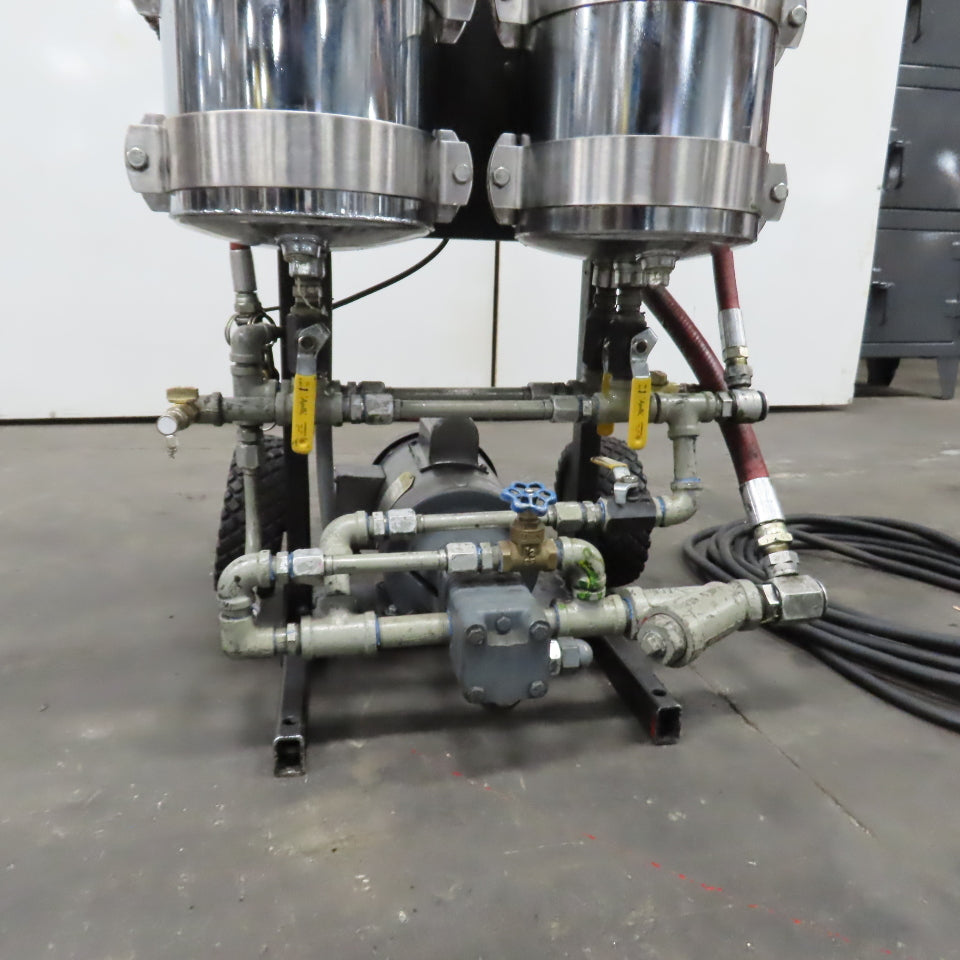 USPI 87D Dual Canister Portable Oil Filtration System 1HP 115/230V 1PH W/ Lines