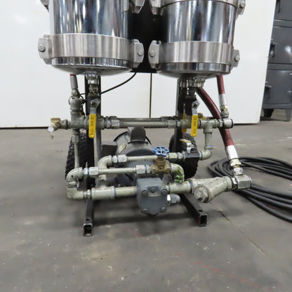 USPI 87D Dual Canister Portable Oil Filtration System 1HP 115/230V 1PH W/ Lines
