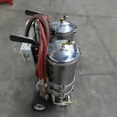 USPI 87D Dual Canister Portable Oil Filtration System 1HP 115/230V 1PH W/ Lines