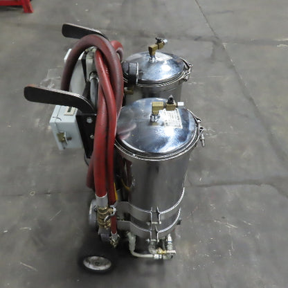 USPI 87D Dual Canister Portable Oil Filtration System 1HP 115/230V 1PH W/ Lines