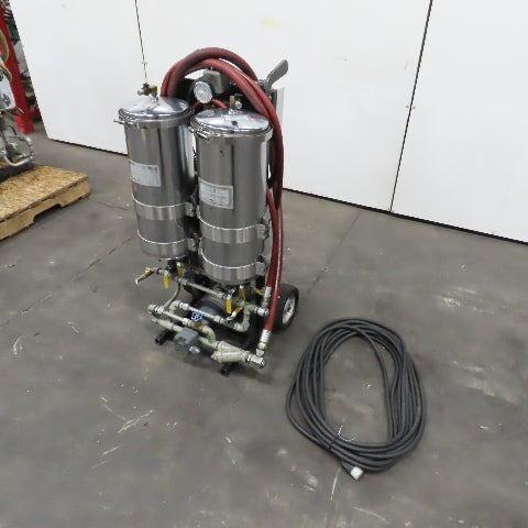 USPI 87D Dual Canister Portable Oil Filtration System 1HP 115/230V 1PH W/ Lines