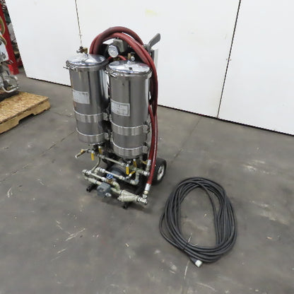 USPI 87D Dual Canister Portable Oil Filtration System 1HP 115/230V 1PH W/ Lines