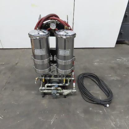 USPI 87D Dual Canister Portable Oil Filtration System 1HP 115/230V 1PH W/ Lines