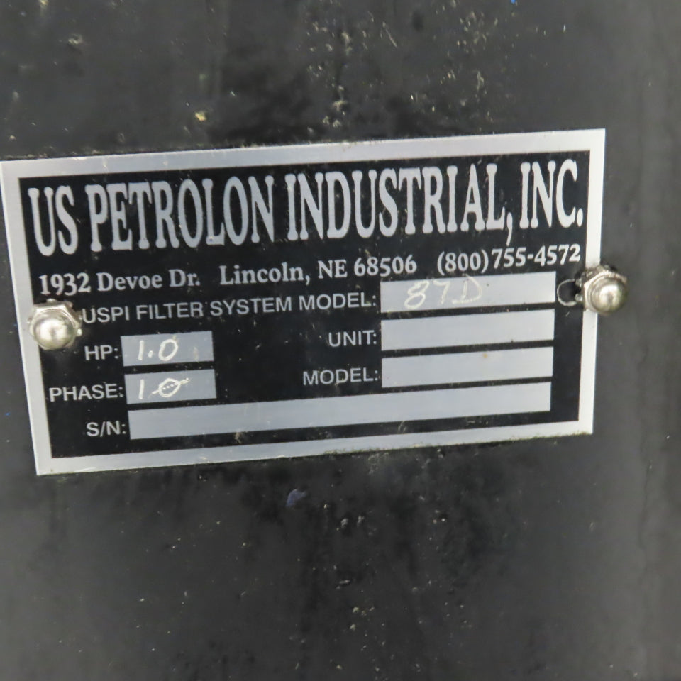USPI 87D Dual Canister Portable Oil Filtration System 1HP 115/230V 1PH W/ Lines