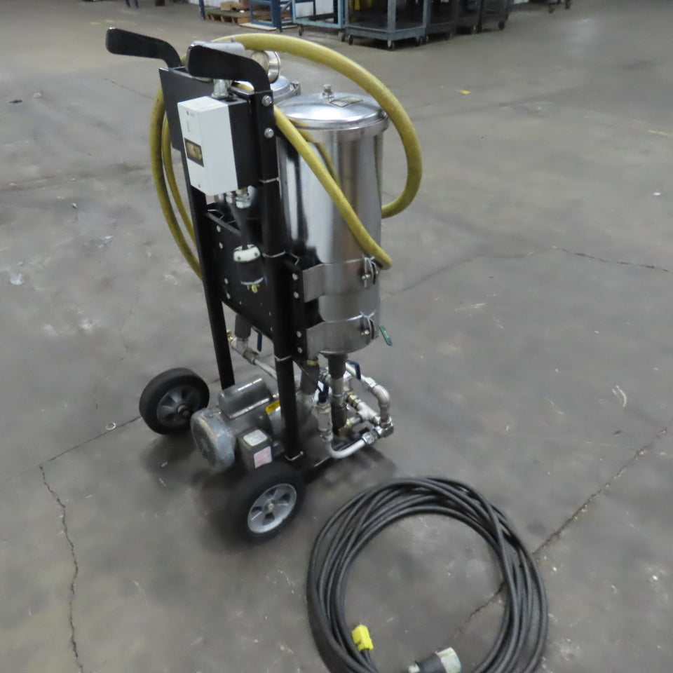 USPI 87D Dual Canister Portable Oil Filtration System 1HP 115/230V 1PH W/ Lines