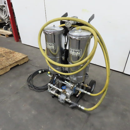 USPI 87D Dual Canister Portable Oil Filtration System 1HP 115/230V 1PH W/ Lines