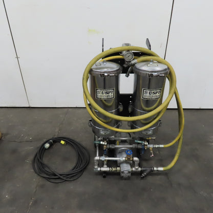 USPI 87D Dual Canister Portable Oil Filtration System 1HP 115/230V 1PH W/ Lines
